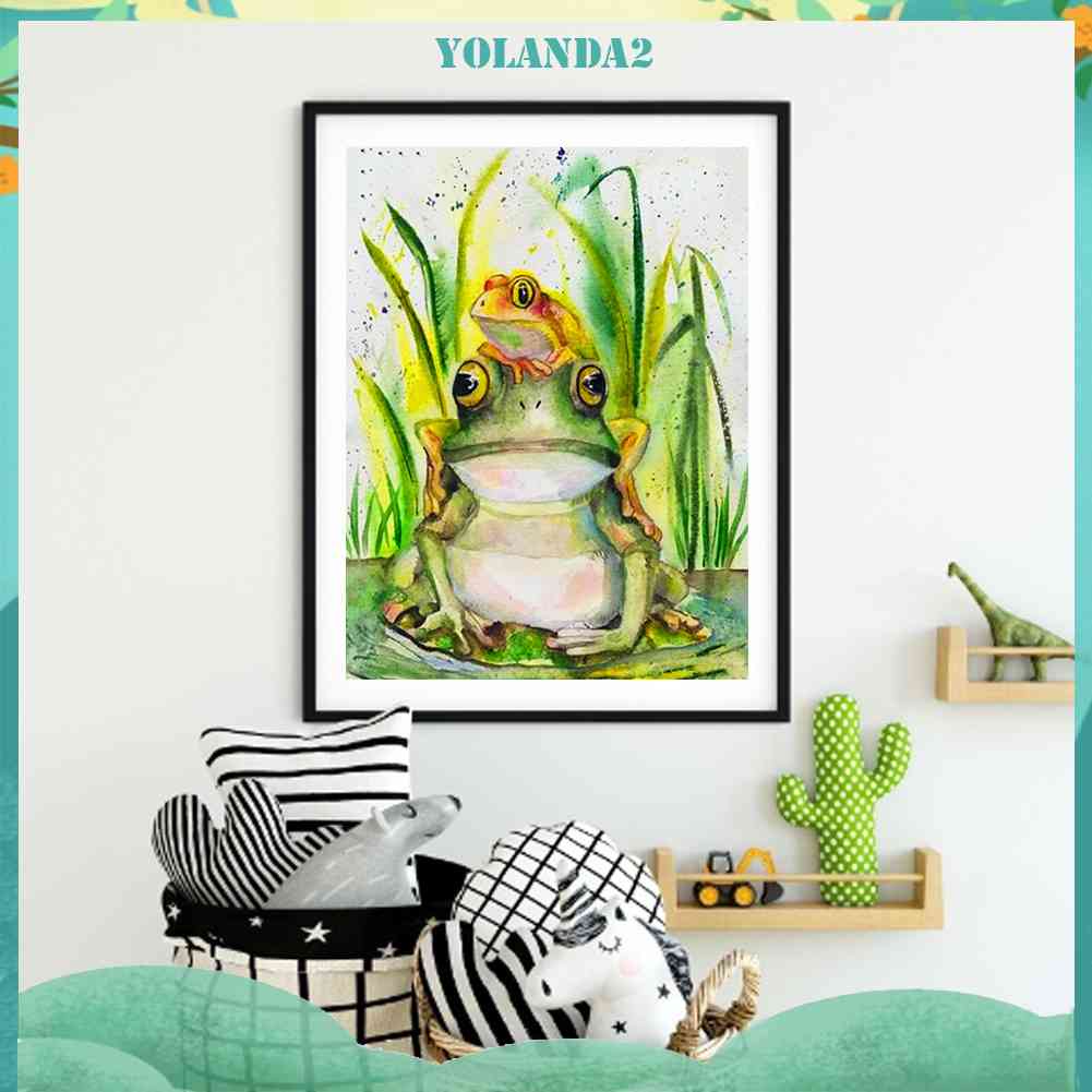 Bộ Tranh Đính Đá 5D Họa Tiết Chú Ếch Độc Đáo DIY Dùng Trang Trí Nhà Cửa