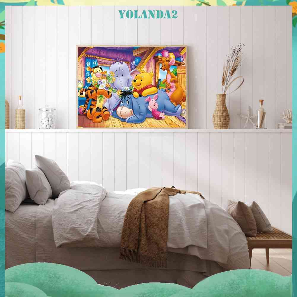 Tranh Đính Đá Kim Cương Toàn Bộ 5D DIY Hình Gấu Pooh