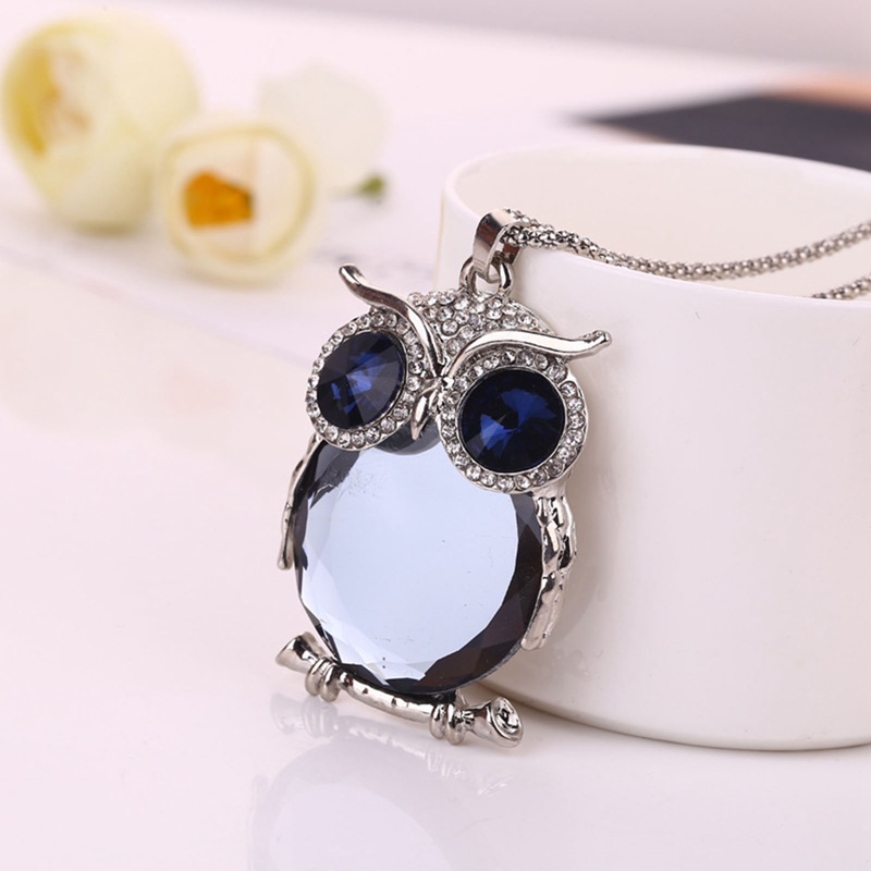 Vòng cổ Mặt Hình Cú Mèo Đính Đá Pha Lê Thời Trang Cho Nữ