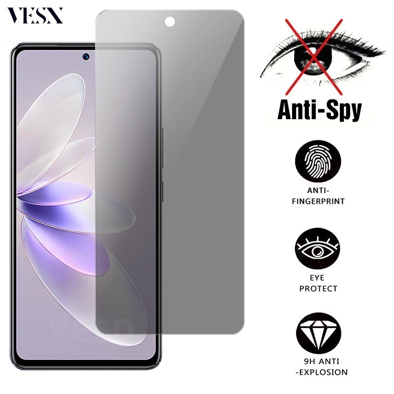 Kính cường lực chống nhìn trộm chống vân tay cho VIVO V27E V25 V25E V23 V23E V21 V21E V20 SE V17 V15 Pro T1 X70 X60 X50 5G 4G 2023