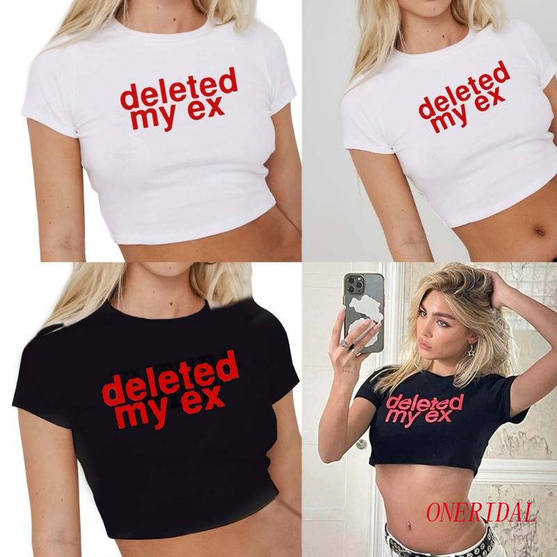 Áo Croptop Tay Ngắn Dáng Ôm Đơn Giản Dễ Phối Đồ Thời Trang Mùa Hè Cho Bạn Gái