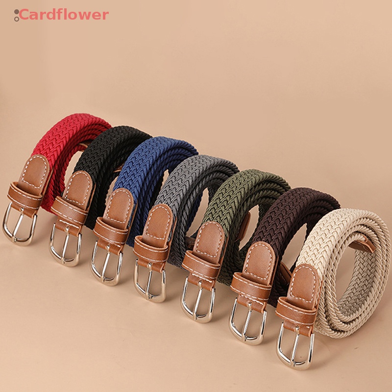 < Cardflower > Thắt Lưng Vải Canvas Da Dệt Không Đục Lỗ Phối Quần Jean Co Giãn Thời Trang Mới Cho Nữ