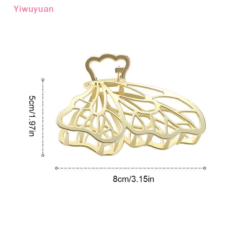 Kẹp Tóc Kim Loại Hình Bướm Màu Vàng Phong Cách Vintage Thanh Lịch