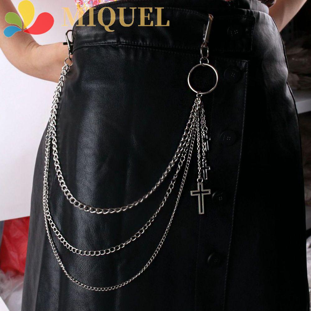 Dây Xích Kim Loại Đeo Thắt Lưng Quần Jean Hai Lớp Hình Trái Tim Phong Cách Harajuku Punk Cho Nam