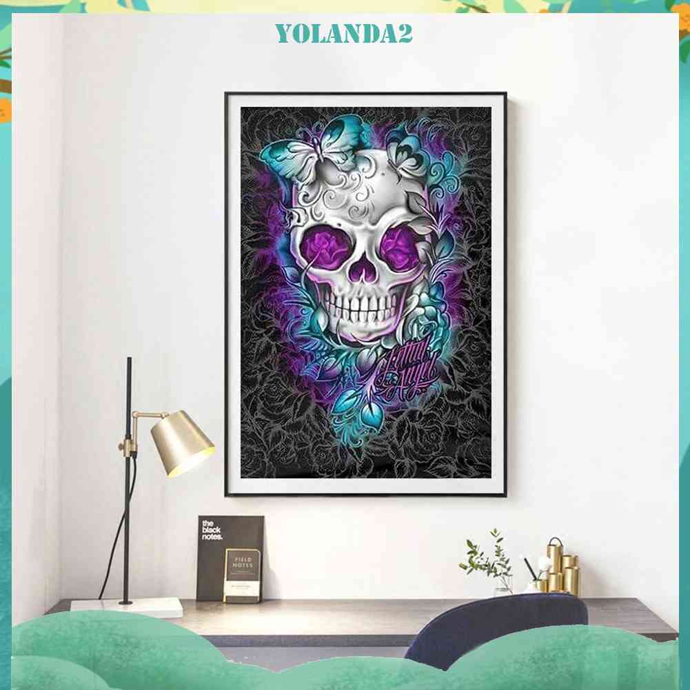 Tranh Đính Đá Kim Cương Toàn Bộ 5D DIY Hình Vẽ Đầu Lâu