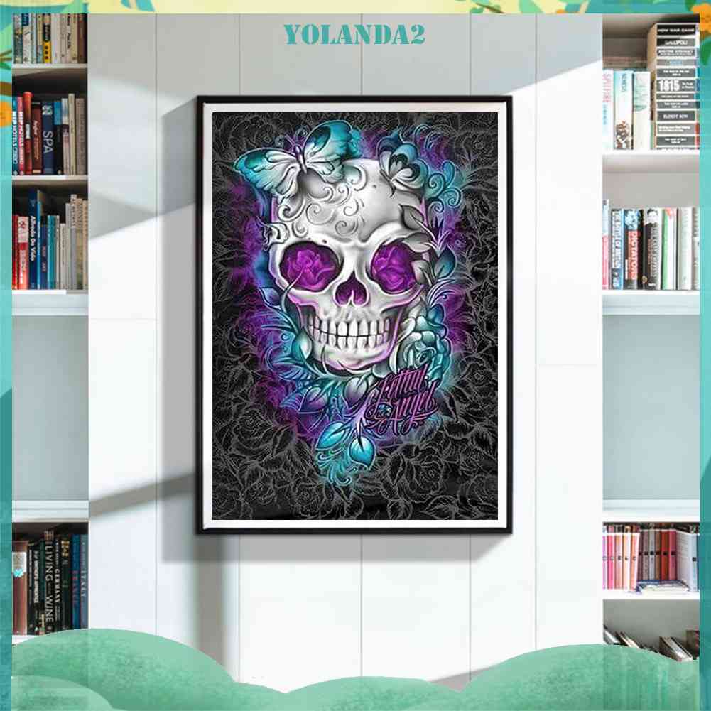 Tranh Đính Đá Kim Cương Toàn Bộ 5D DIY Hình Vẽ Đầu Lâu