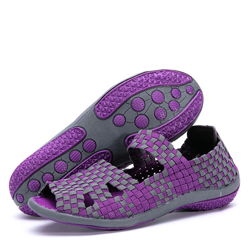 Xăng đan Hở Mũi Dạng Dây Bện Co Giãn Thời Trang