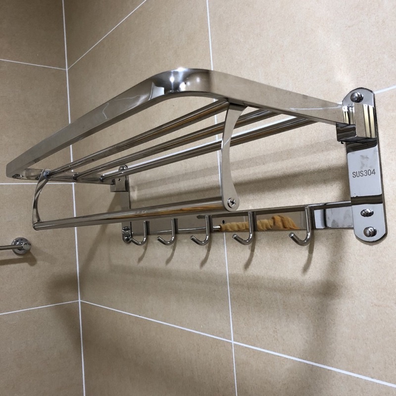 Vắt khăn nhà tắm inox 304, kệ để khăn nhà tắm, thanh vắt khăn móc treo quần áo, vắt khăn nhà tắm gấp