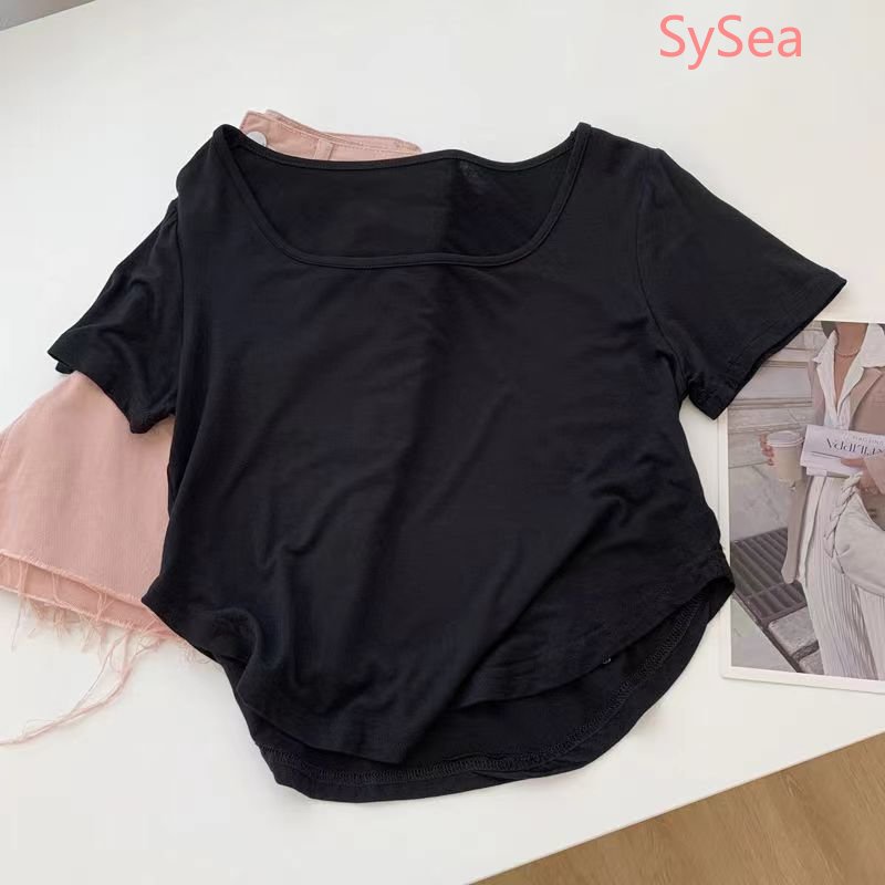 Áo Kiểu Cổ Vuông Dáng Ngắn Thời Trang Hè Trẻ Trung Cho Nữ