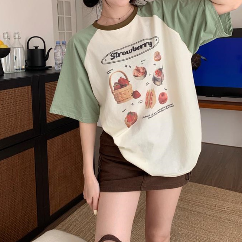 Áo Thun Ngắn Tay In Họa Tiết Thời Trang Mùa Hè