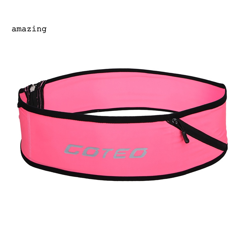 Túi Đeo Hông Co Giãn Màu Trơn Đa Năng Có Khóa Kéo Màu Sắc Thời Trang