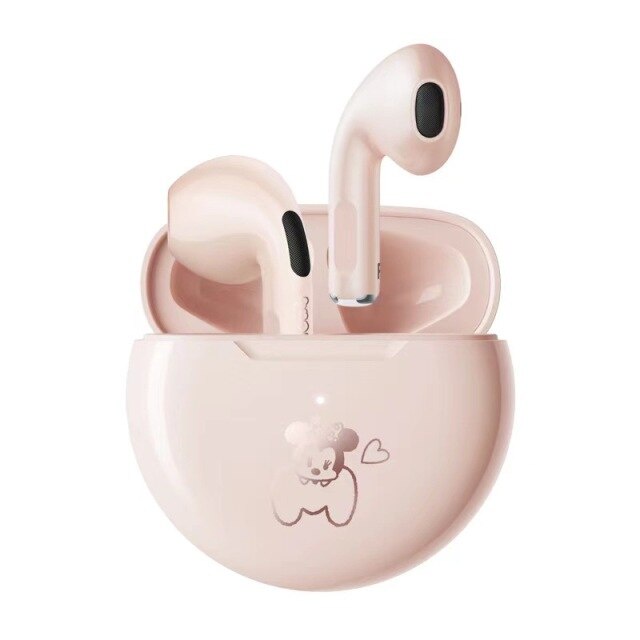 Tai Nghe Bluetooth Không Dây Âm Thanh Nổi Hifi Disney Màu Hồng Đáng Yêu