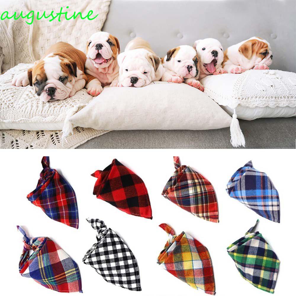 Khăn Choàng Cổ Tam Giác Bằng Vải Cotton Mềm Mại Họa Tiết Kẻ Sọc Dành Cho Cún Cưng
