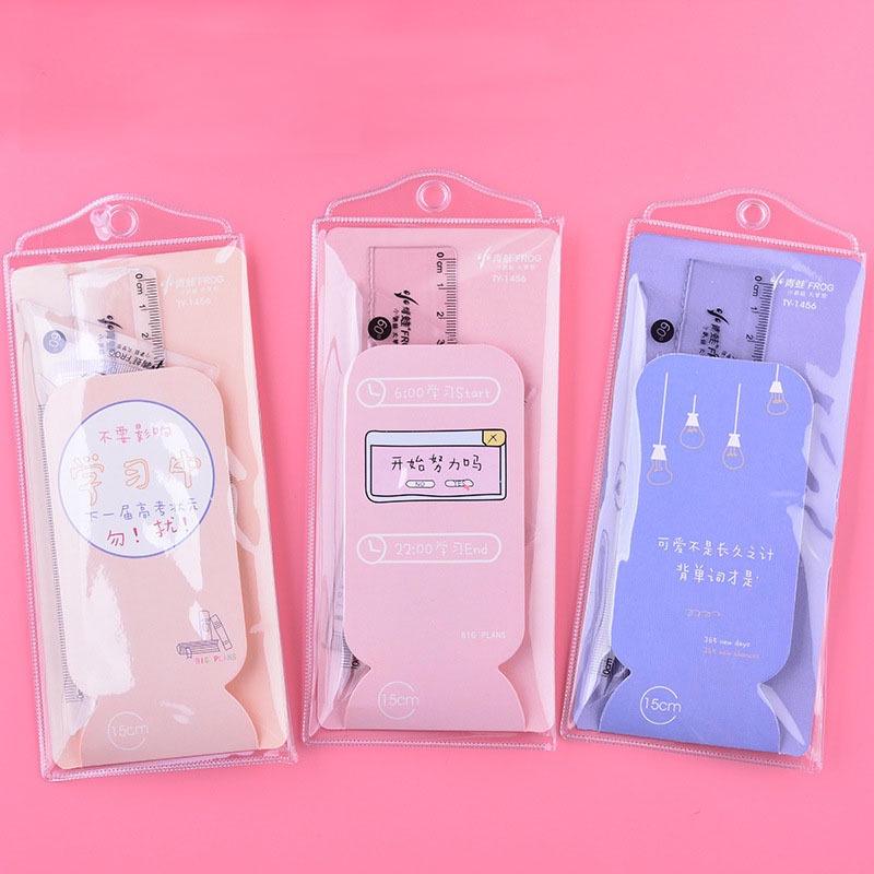 Set 4 Thước Kẻ Trong Suốt Hình Tam Giác 15cm