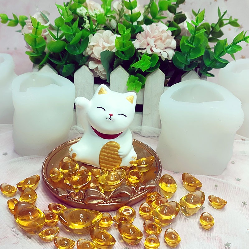 Khuôn Làm Nến / Sô Cô La Hình Mèo May Mắn / Ngựa Một S