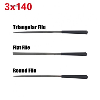 3pcs 3x140mm-Flat Triangle-Round File-Diamond Needle File Set-Grinding For-Wood