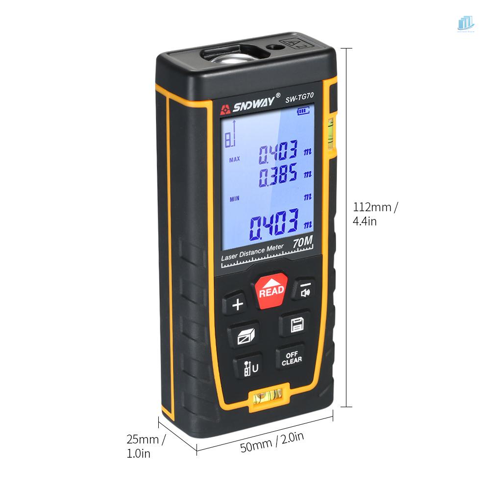 Máy Đo Khoảng Cách Laser Cầm Tay Điện Tử SNDWAY Với 30 Nhóm Lưu Trữ Dữ Liệu Có Đèn Nền LCD 2 Mức Độ Chính Xác Cao