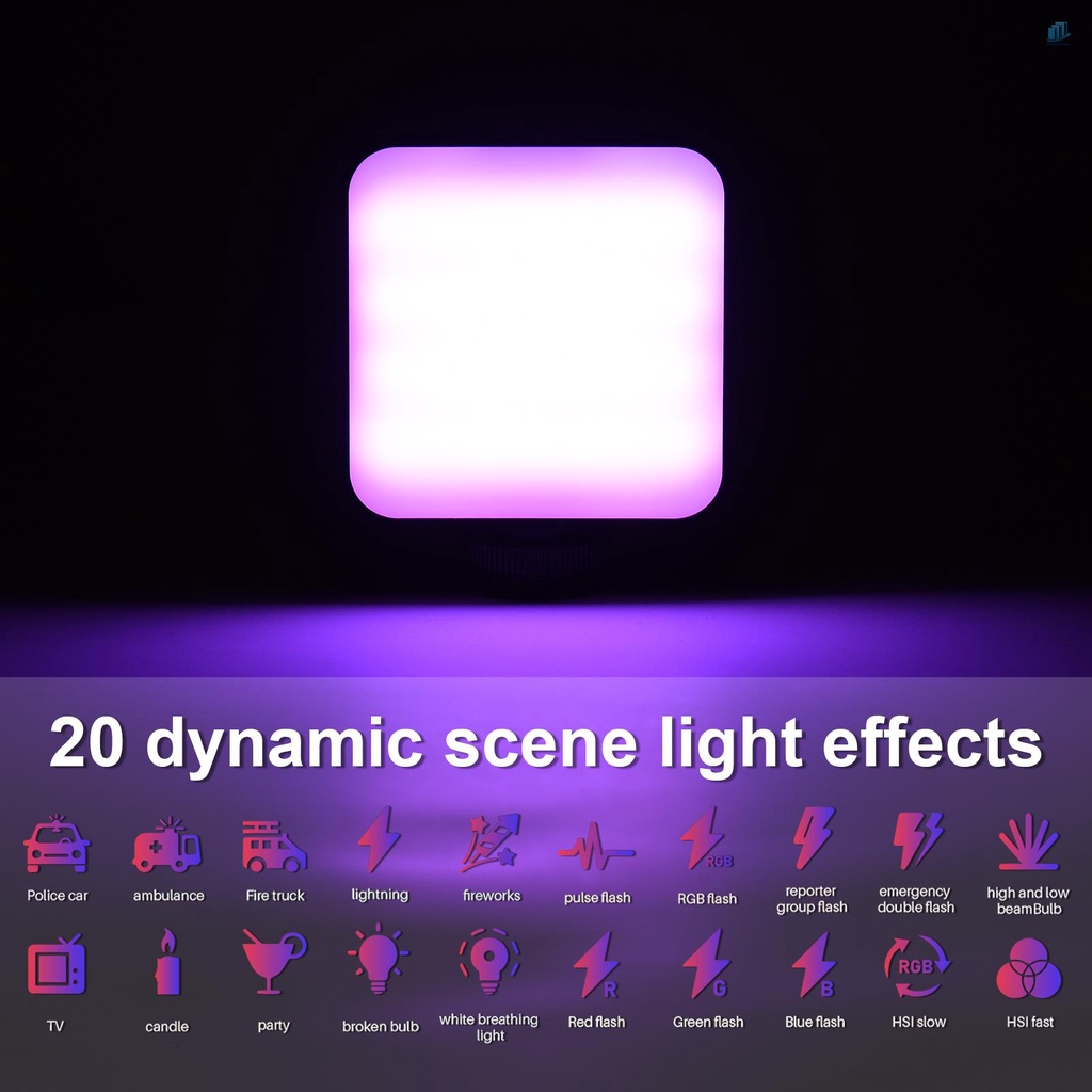 Đèn Kẹp Mini Andoer W64RGB 2500K-9000K 20 Hiệu Ứng Ánh Sáng Dành Cho Điện Thoại / Máy Tính Bảng