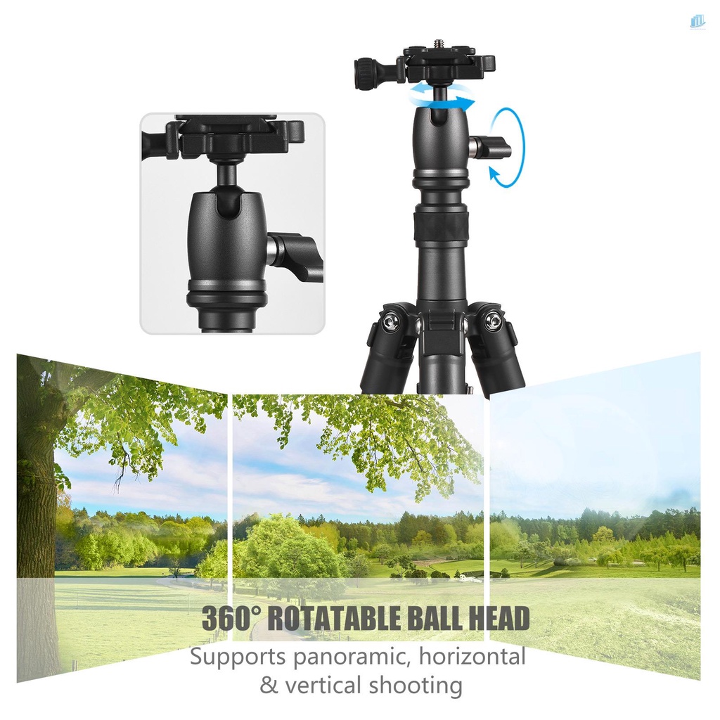 Giá Đỡ Ba Chân Bằng Hợp Kim Nhôm 66cm / 26in Max Để Bàn Phụ Kiện Tải Trọng 5kg 5kg Kèm Xoay 360 Độ Tiện Dụng° Vít Đầu Bi Xoay 1 / 4 inch Chuyên Dụng Cho Máy Ảnh DSLR Mirr