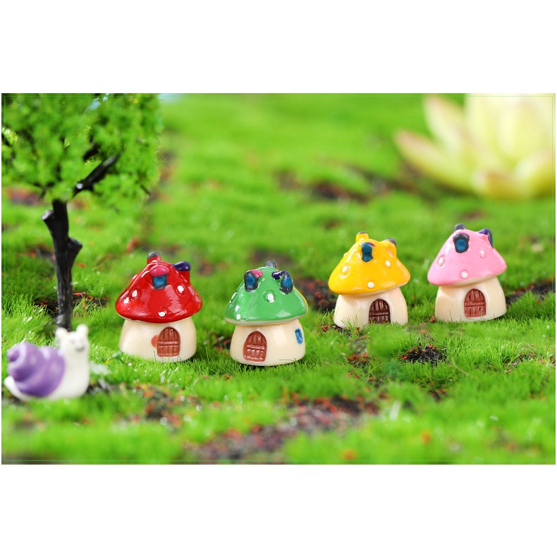 ​​​​​​​​Mô Hình Tiểu Cảnh "Ngôi Nhà Nấm mini Dễ thương Mini" Trang Trí Sen Đá, Sân Vườn/ Chậu Cây, DYI, Terrarium