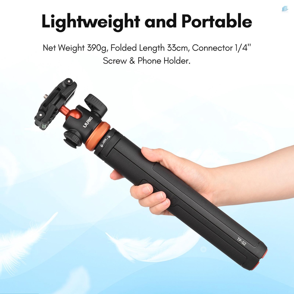 Gậy Selfie UURIG TP-02 Đa Năng Có Giá Đỡ Đầu Bi Linh Hoạt 130cm Max.Height Ốc Vít 1 / 4 Inch Cho Điện Thoại Thông Minh / Máy Ảnh