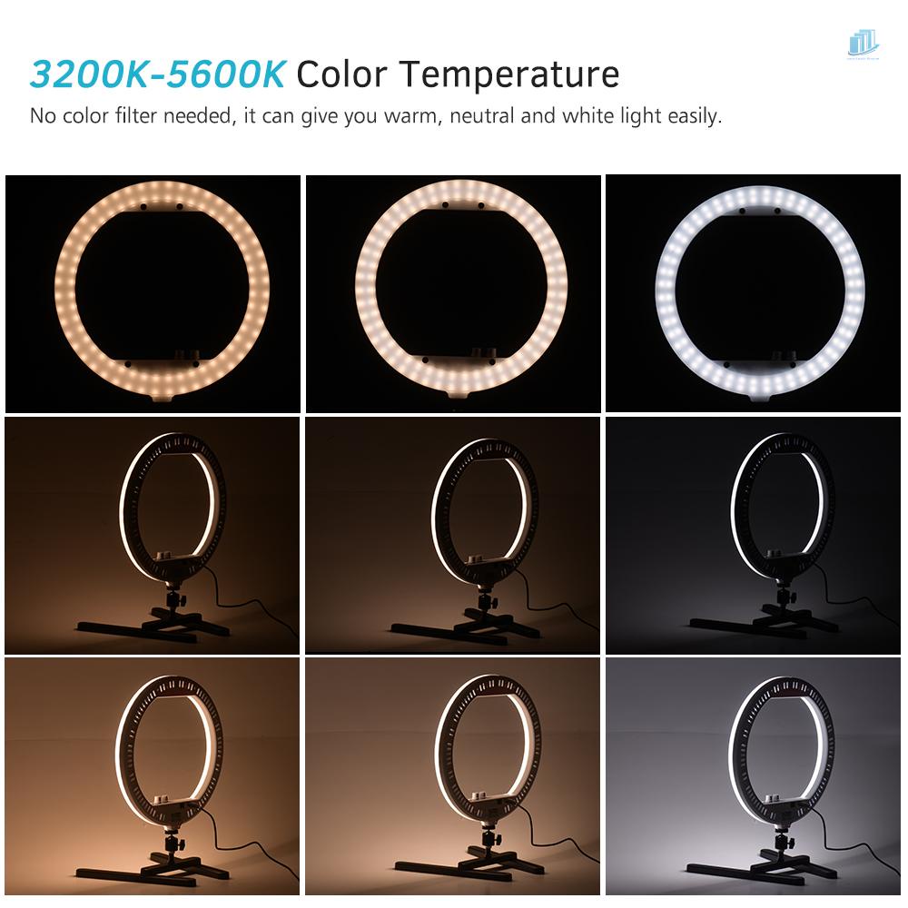 Vòng Đèn LED 13 Inch 30W 3200K-5600K Có Giá Đỡ Điện Thoại Để Bàn Hỗ Trợ Chụp Ảnh Selfie