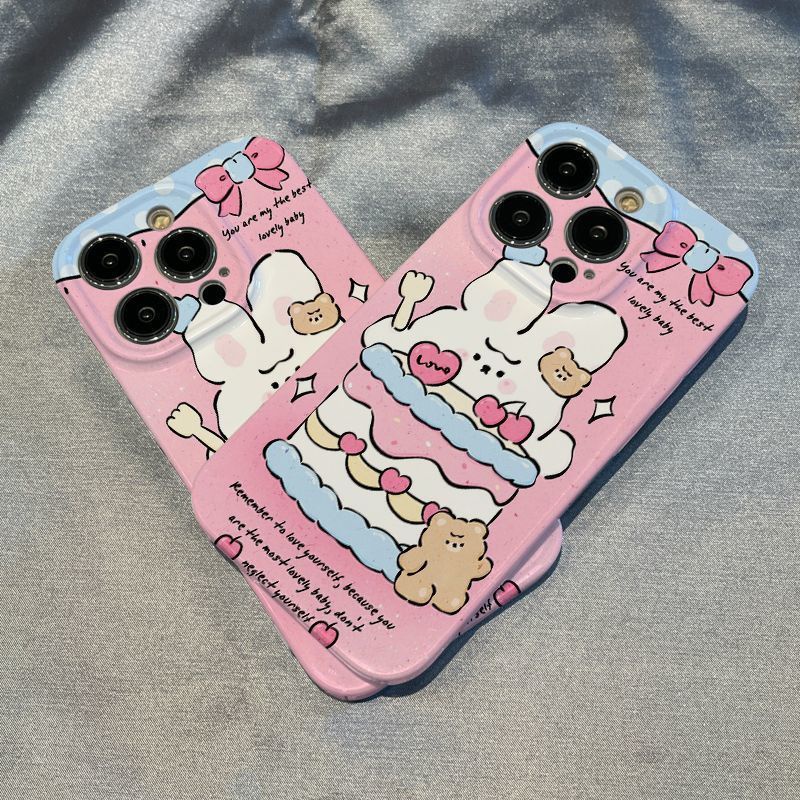 Ốp Điện Thoại Màu Hồng Họa Tiết Chú Thỏ Nhỏ Dễ Thương Cho Iphone promax11714iPhone12 13xr Apple plus / xs8 / / YXCR