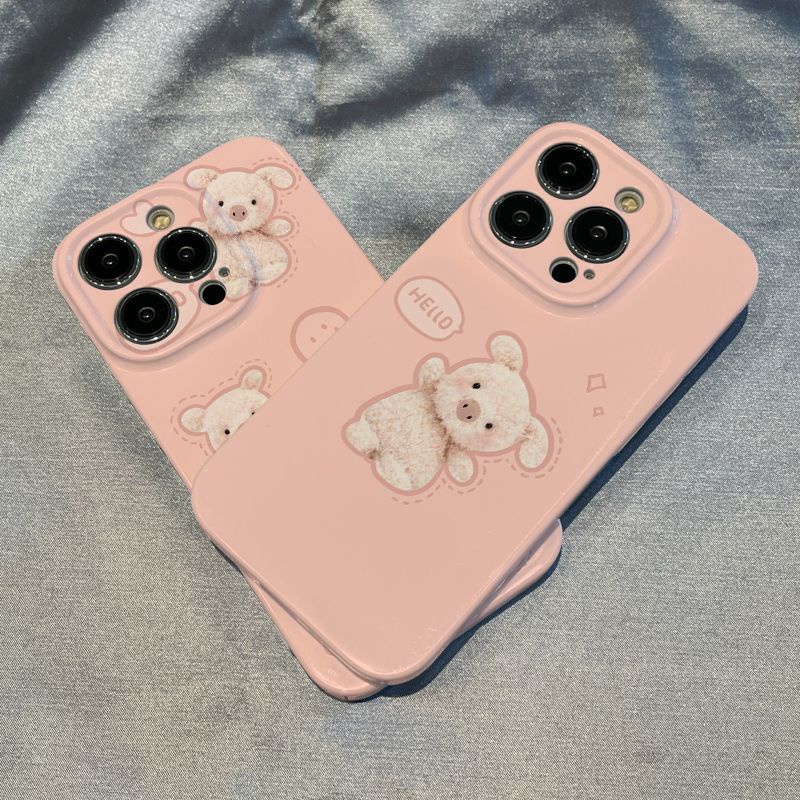 Ốp Điện Thoại Màu Hồng Họa Tiết Heo Dễ Thương Cho Iphone 148iphone12promax 137xs xr 11 / Apple plus / 0QQN