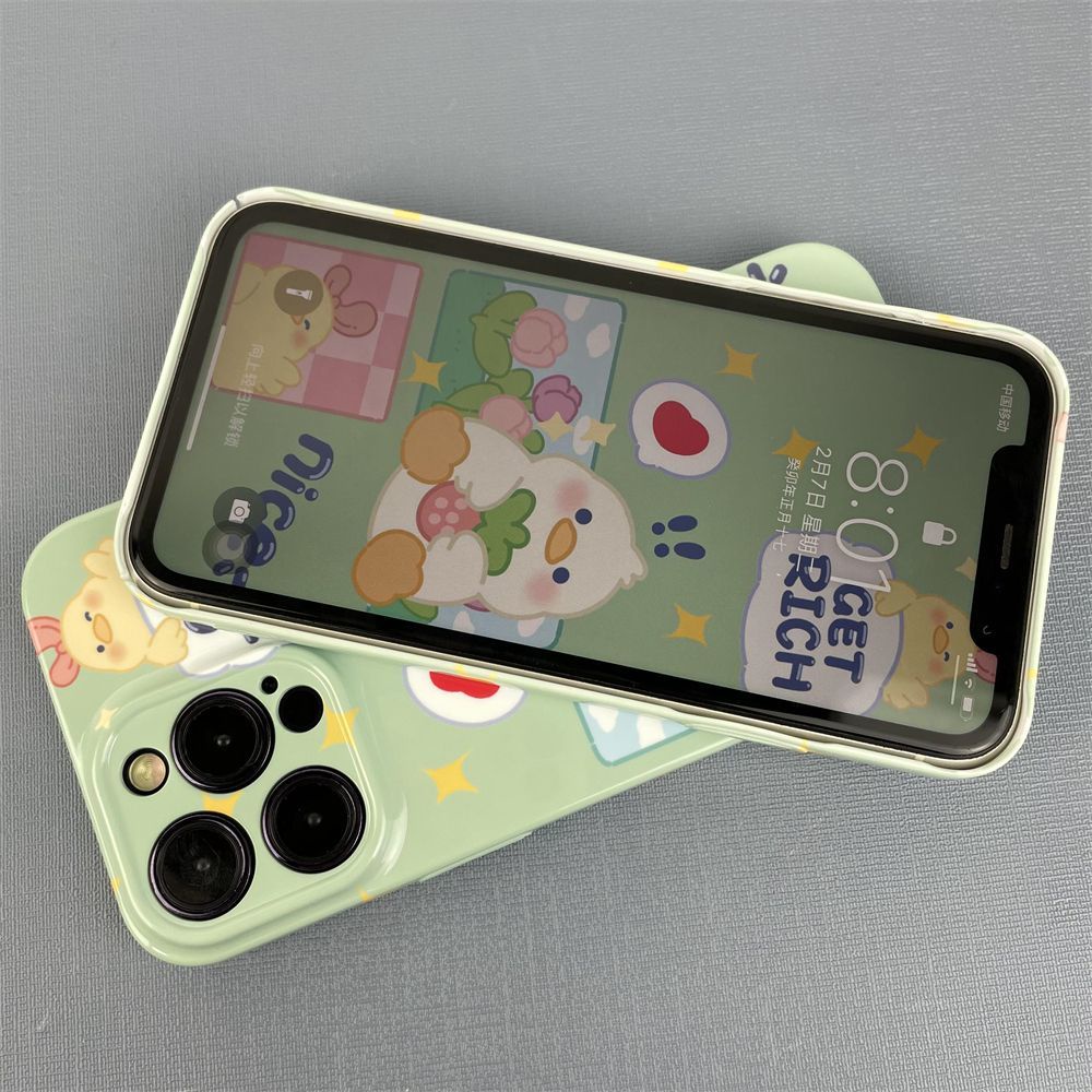Ốp Điện Thoại Họa Tiết Hoạt Hình Chú Vịt / Dâu Tây Dễ Thương Cho iPhone12 X / XS8 7FW5 11 13 plus