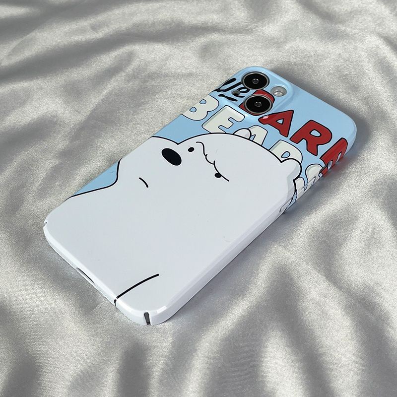 Ốp Điện Thoại Cứng Hình Gấu Trắng / Nếp Nhăn Cho Apple xs iPhone12 8 iphone14pro xr / 711 / 13