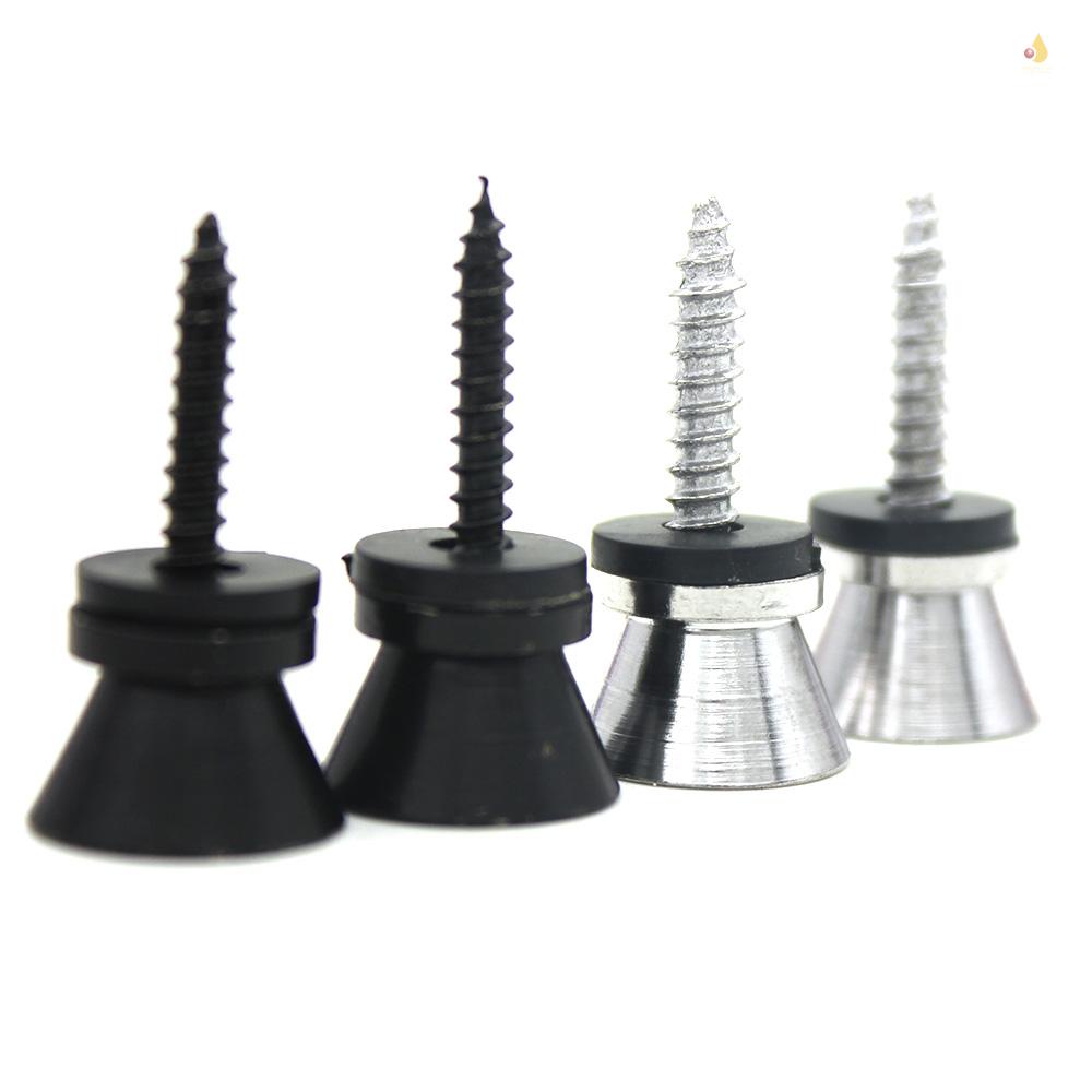 Set 2 Chốt Khóa Dây Đeo Đàn Guitar Bằng Kim Loại Màu Đen / Bạc Thông Dụng