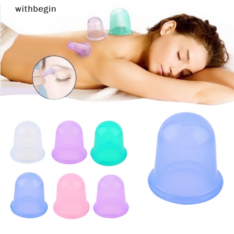 1 Bộ Cốc Giác Hơi Mát Xa Mặt Và Cơ Thể Bằng Silicone Chống Cellulite