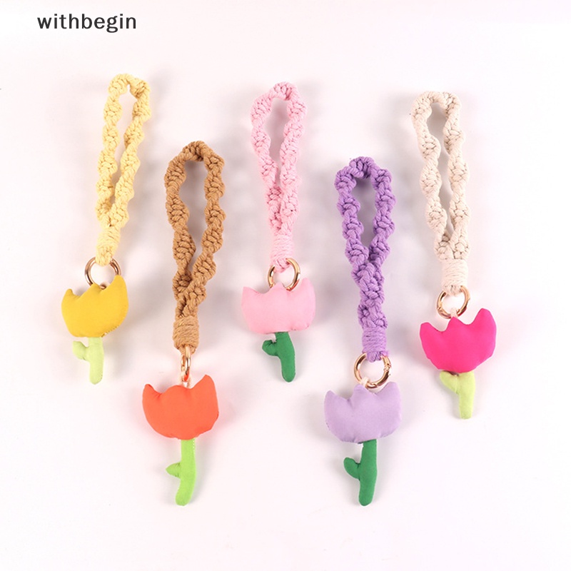 Vòng Đeo Tay / Móc Khóa / Túi Xách Bằng Vải Họa Tiết Hoa Tulip Phong Cách Hàn Quốc Thời Trang Cho Nữ