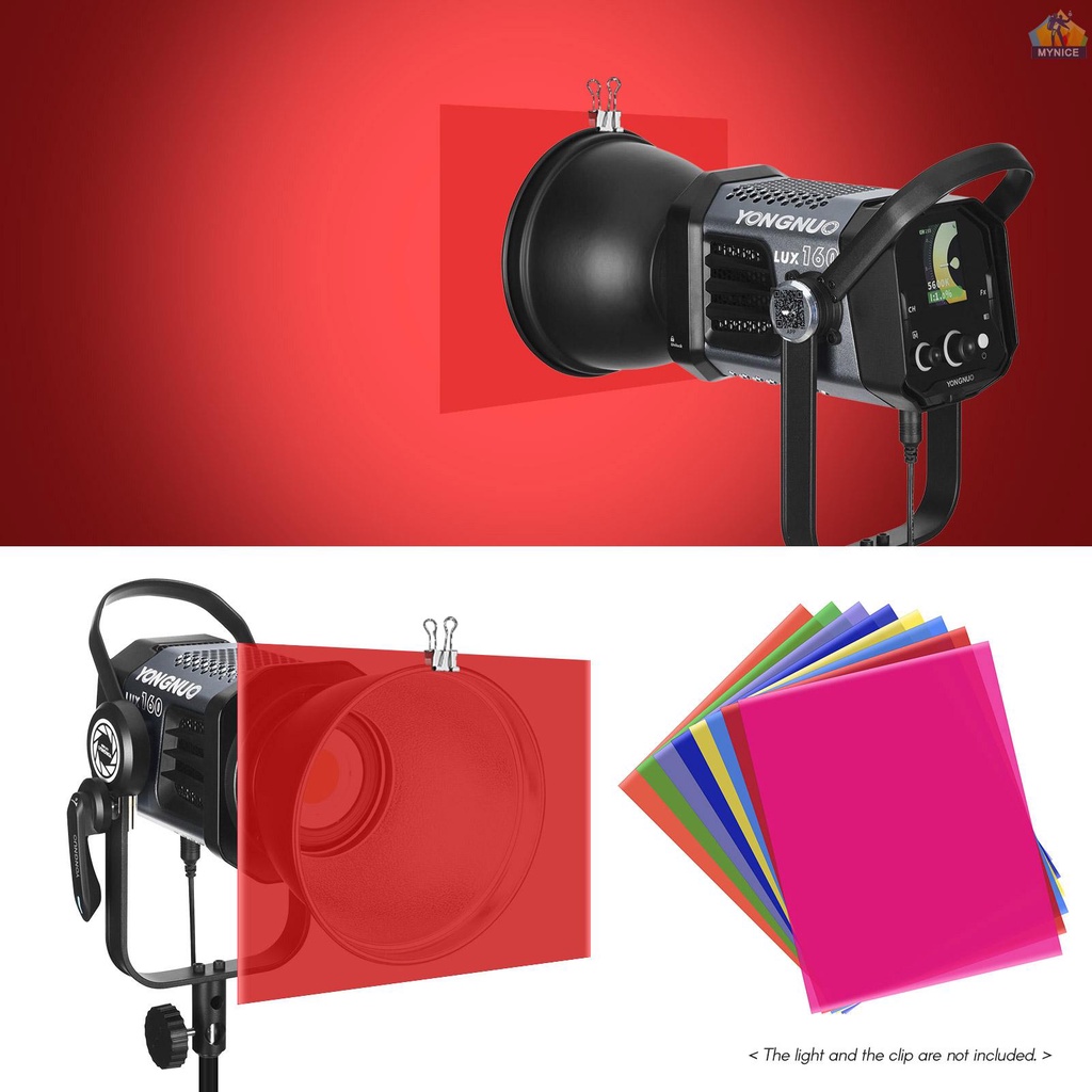 Set 8 Tấm Lọc Bằng Nhựa Trong Suốt Kích Thước 50 * 40cm / 20 * 16in Chuyên Dụng Cho Đèn LED Studio