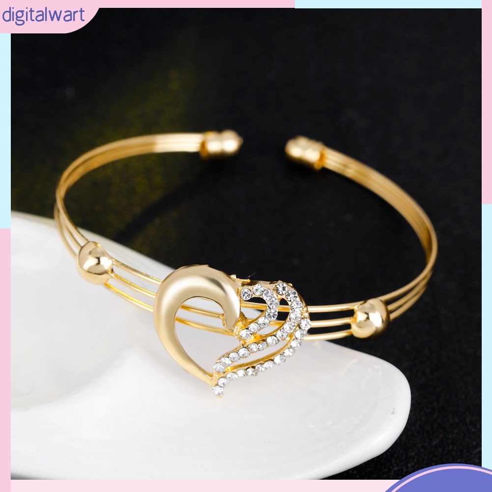 Bộ Trang Sức Mặt Trái Tim Rỗng Đính Đá Thời Trang Dành Cho Nữ