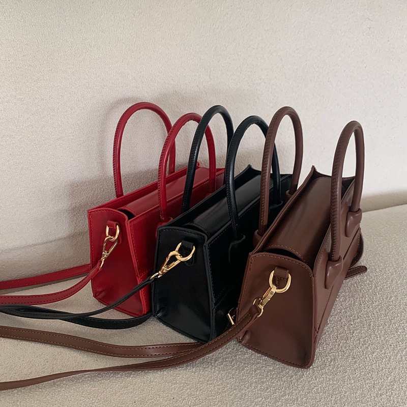 Túi xách đeo chéo IELGY dáng vuông nhỏ gọn phong cách cổ điển thời trang đơn giản dây tháo rời được dài 125cm