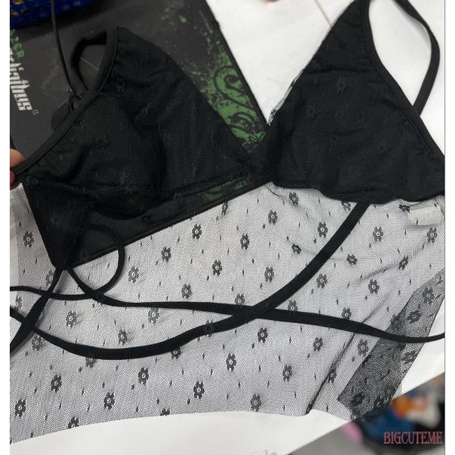 Áo Hai Dây Hở Lưng Xuyên Thấu Họa Tiết Hoa Thời Trang Xuân Hè Cho Nữ