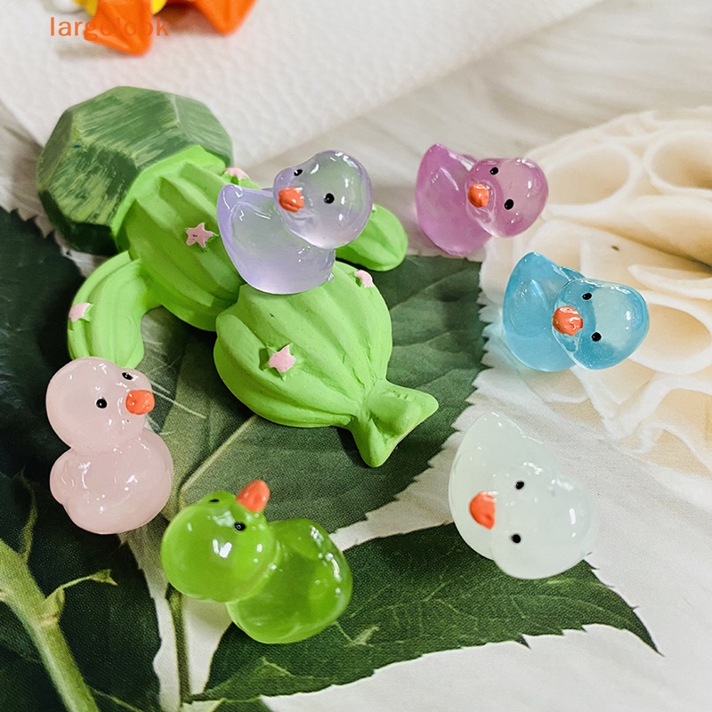 Bộ 5 Kẹp Tóc Hình Chú Vịt Bằng Resin Màu Dạ Quang Độc Đáo DIY