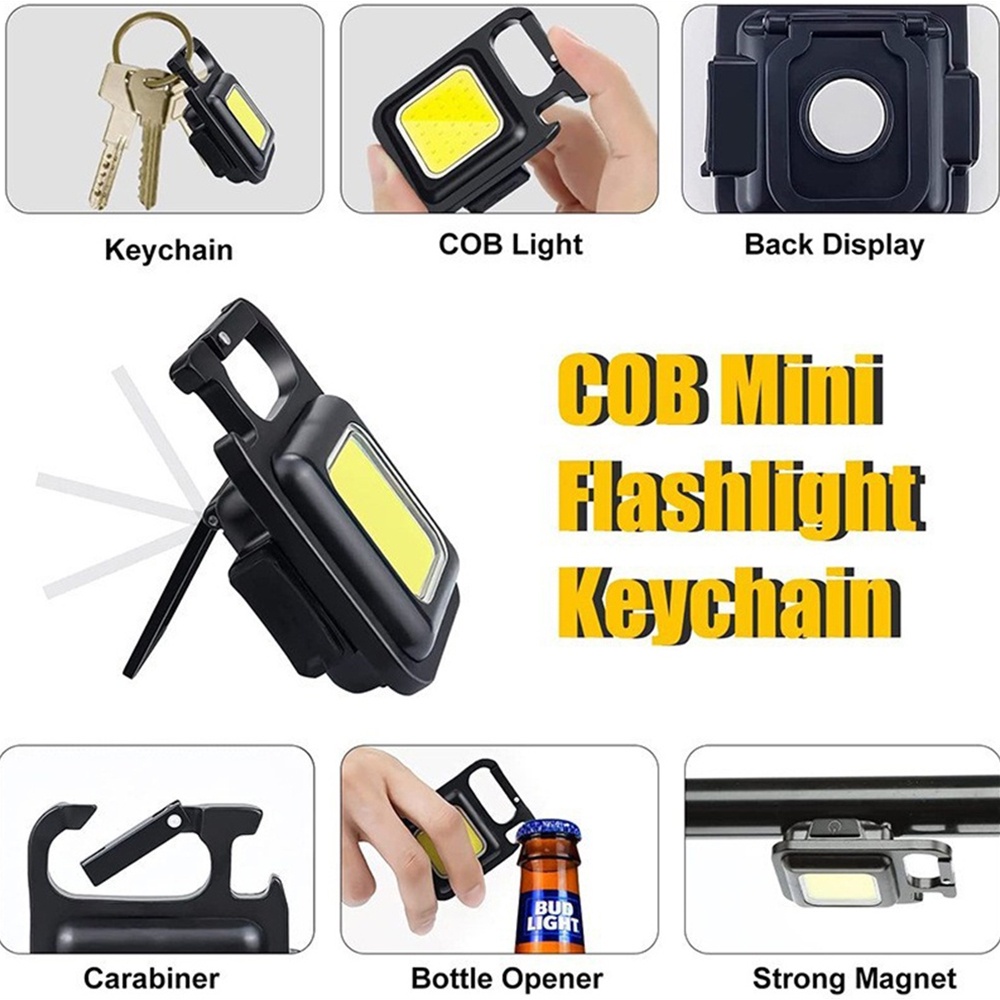 Đèn Pin Hợp Kim Nhôm Đèn Móc Khóa Mini Đèn Pin Sạc Usb Đèn Làm Việc Led Đèn Cob Nổi Bật Đèn Chiếu Sáng Ngoài Trời