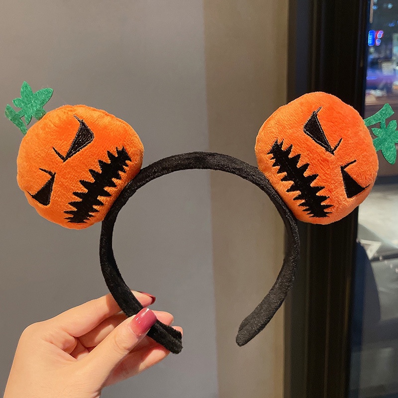 Băng Đô Cài Tóc Họa Tiết Hoạt Hình Bí Ngô Vui Nhộn Dùng Hóa Trang Halloween