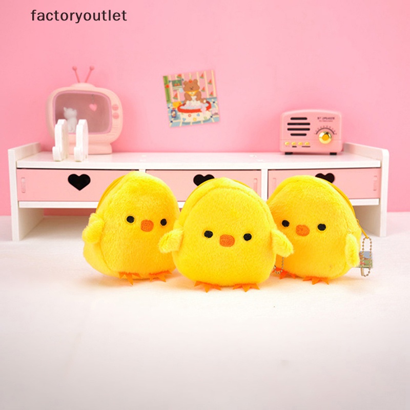 1 Ví Đựng Tiền Xu Mini Mềm Mại Hình Gà Con Dễ Thương