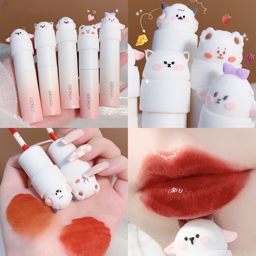Son Kem Lì Munchkin Chất Son Mịn Như Nhung Son kem Chất Nhung Lì Thiết Kế Vỏ Hình Thú Cưng Dễ Thương
