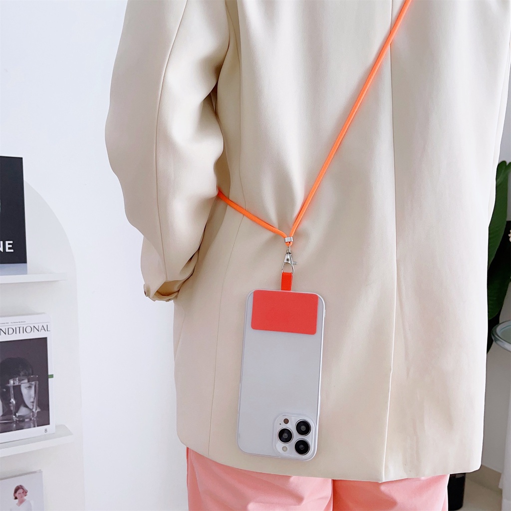 Dây Nylon Dài Có Ngăn Đựng Thẻ ID + Móc Chìa Khóa Cho iphone / airpods Ốp