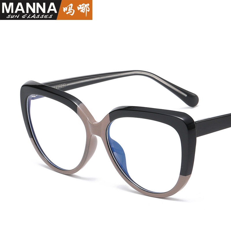 Gọng Kính Chống Ánh Sáng Xanh Hình Mắt Mèo Màu Gradient Phong Cách Âu Mỹ Thời Trang Cho Nữ