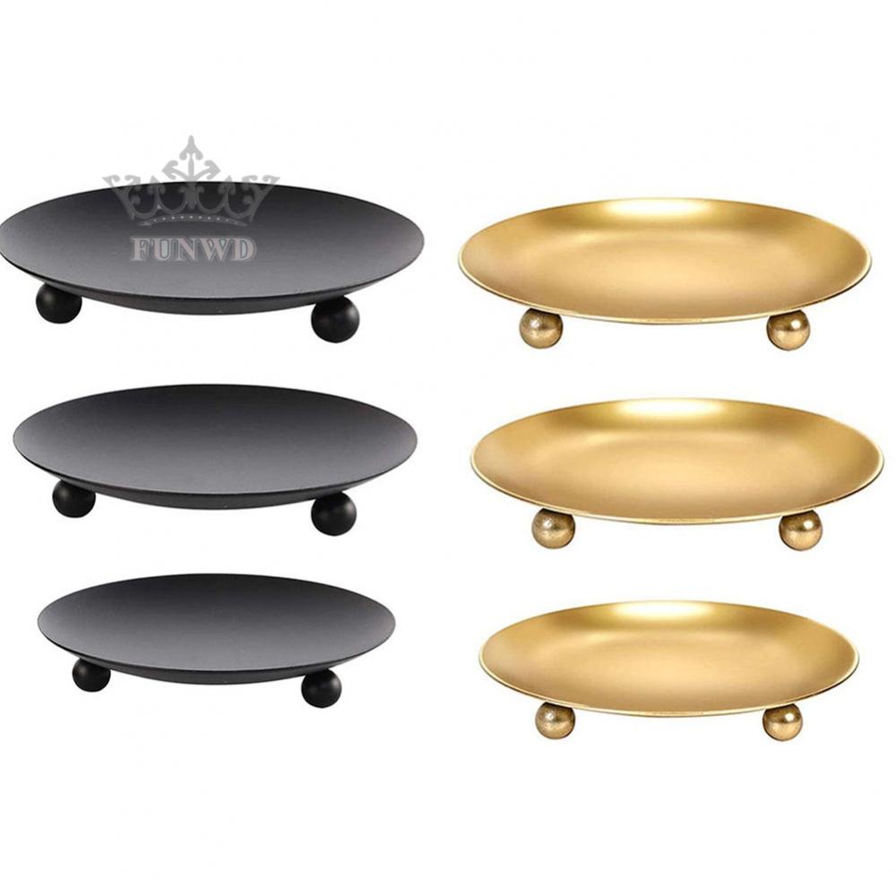 Đĩa Sắt Đựng Nến Thơm Trang Trí Tiệc Cưới / Giáng Sinh / Spa Mới