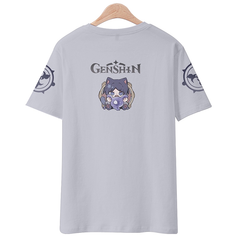 Áo Thun Tay Ngắn In Hình 3D YYDS Genshin Va Chạm Wandererer Thời Trang Unisex Plus