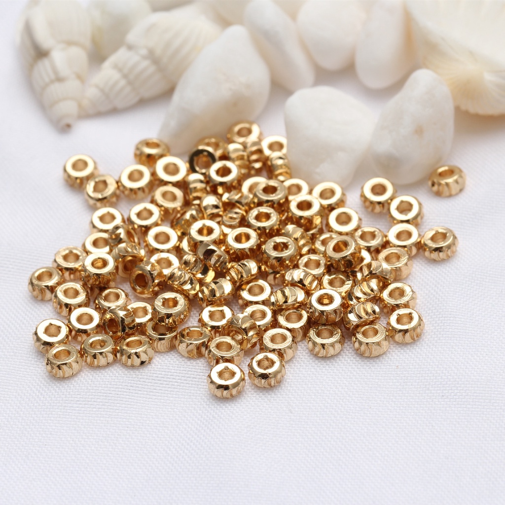 Set 100 Hạt Vàng 14K Nhiều Màu Sắc Dùng Để Làm Đồ Trang Sức Thủ Công