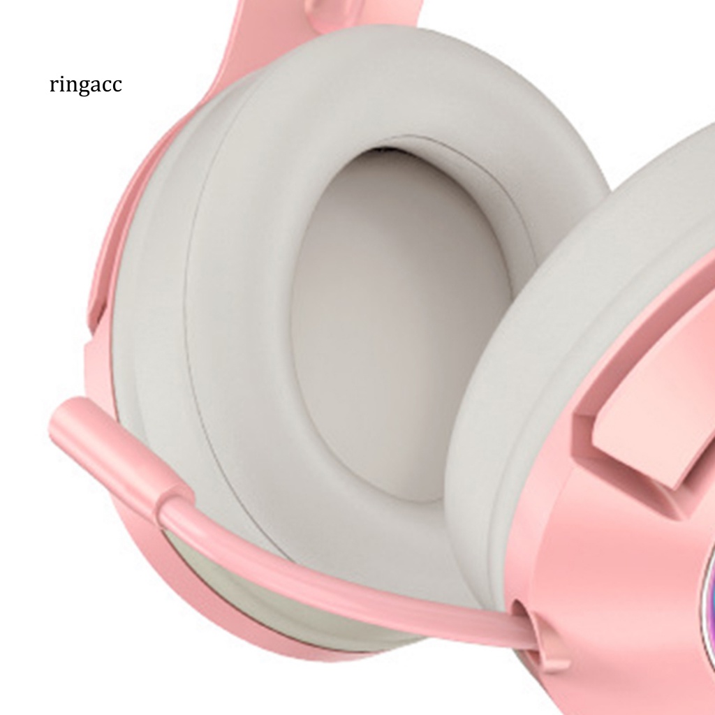 Tai Nghe Chụp Tai Có Micro Jack 3.5mm / USB Hình Tai Mèo Dễ Thương