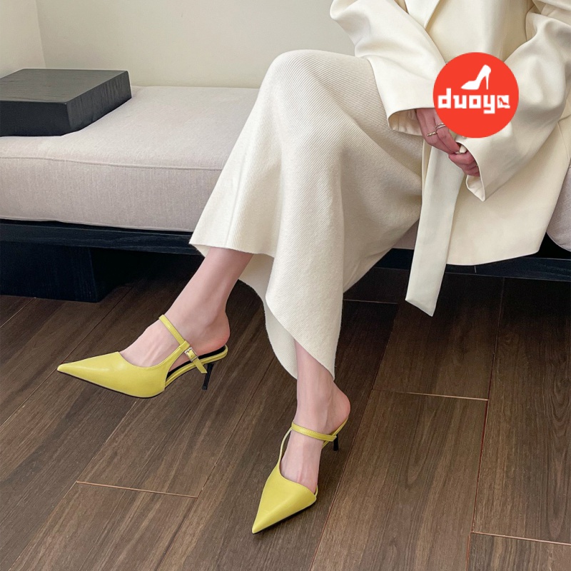 Duoya ~ [Hàng Có Sẵn]!!Dép Cao Gót Mũi Nhọn Thời Trang Xinh Xắn Dành Cho Nữ