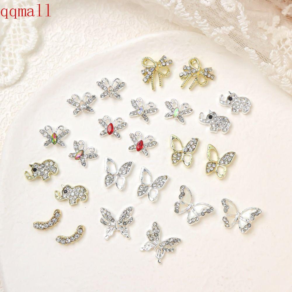 Phụ Kiện Trang Trí Móng Tay Hình Bướm 3D Xinh Xắn|Mặt Dây Chuyền Hợp Kim Nhiều Kiểu Dáng Charms